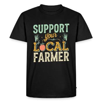 Support Your Local Farmer Bauer Landwirt - Men's Premium Organic T-Shirt - black - Front - Nico (187cm)