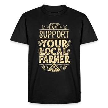 Support Your Local Farmer Bauer Landwirt - Men's Premium Organic T-Shirt - black - Front - Nico (187cm)