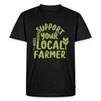 Support Your Local Farmer Bauer Landwirt - Men's Premium Organic T-Shirt - black - Front - Nico (187cm)