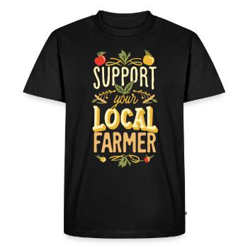 Support Your Local Farmer Bauer Landwirt - Men's Premium Organic T-Shirt - black - Front - Nico (187cm)