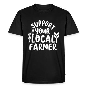 Support Your Local Farmer Bauer Landwirt - Men's Premium Organic T-Shirt - black - Front - Nico (187cm)