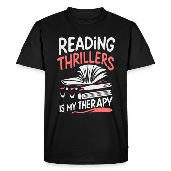 Reading Thrillers Is My Therapy - Men's Premium Organic T-Shirt - black - Front - Nico (187cm)
