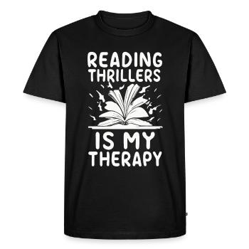 Reading Thrillers Is My Therapy - Men's Premium Organic T-Shirt - black - Front - Nico (187cm)