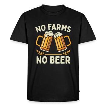 No Farms No Beer Bauern Demo Protest Landwirt - Männer Premium Bio T-Shirt - Schwarz - Vorne - Nico (187cm)