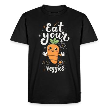 Mangez vos légumes Amateur de légumes Végétalien Végétalien - T-shirt Premium bio Homme - noir - Devant - Nico (187cm)