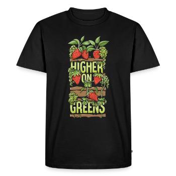 Vertical Gardener Love - Plus haut sur le vert - T-shirt Premium bio Homme - noir - Devant - Nico (187cm)