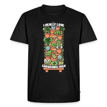 I Really Love Gardening High Vertical Garden Love - Men's Premium Organic T-Shirt - black - Front - Nico (187cm)