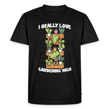J’aime vraiment jardiner haut jardin vertical amour - T-shirt Premium bio Homme - noir - Devant - Nico (187cm)