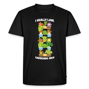 J’aime vraiment jardiner haut jardin vertical amour - T-shirt Premium bio Homme - noir - Devant - Nico (187cm)