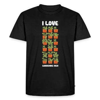 J’aime vraiment jardiner haut jardin vertical amour - T-shirt Premium bio Homme - noir - Devant - Nico (187cm)