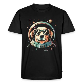 Chemise Labrador de l’espace rétro oeuvre colorée - T-shirt Premium bio Homme - noir - Devant - Nico (187cm)
