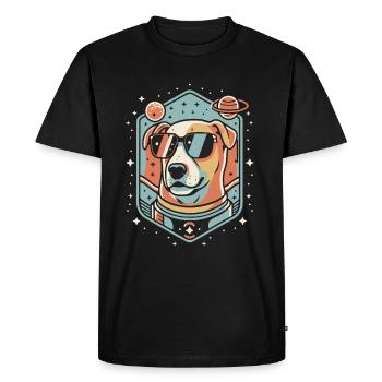 Chemise Labrador de l’espace rétro oeuvre colorée - T-shirt Premium bio Homme - noir - Devant - Nico (187cm)