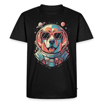 Chemise Labrador de l’espace rétro oeuvre colorée - T-shirt Premium bio Homme - noir - Devant - Nico (187cm)