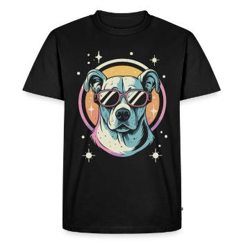 Chemise Labrador de l’espace rétro oeuvre colorée - T-shirt Premium bio Homme - noir - Devant - Nico (187cm)
