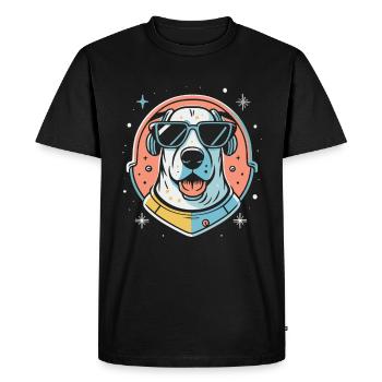 Chemise Labrador de l’espace rétro oeuvre colorée - T-shirt Premium bio Homme - noir - Devant - Nico (187cm)