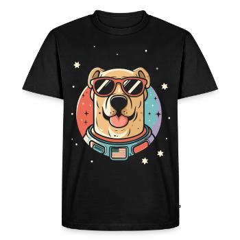 Chemise Labrador de l’espace rétro oeuvre colorée - T-shirt Premium bio Homme - noir - Devant - Nico (187cm)