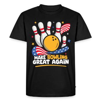 Make Bowling Great Again - Bowling Ball Pin - T-shirt Premium bio Homme - noir - Devant - Nico (187cm)
