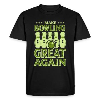 Make Bowling Great Again - Bowling Ball Pin - T-shirt Premium bio Homme - noir - Devant - Nico (187cm)