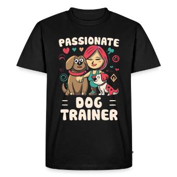 Dresseur de chiens passionné Hunde Trainerin - T-shirt Premium bio Homme - noir - Devant - Nico (187cm)
