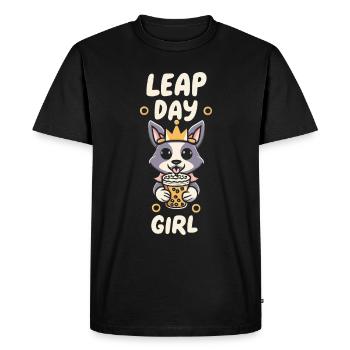 Anniversaire de la reine des jours bissextiles du 29 février - T-shirt Premium bio Homme - noir - Devant - Nico (187cm)