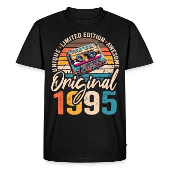 Millésime Né 1995 Anniversaire Original 1995 - T-shirt Premium bio Homme - noir - Devant - Nico (187cm)