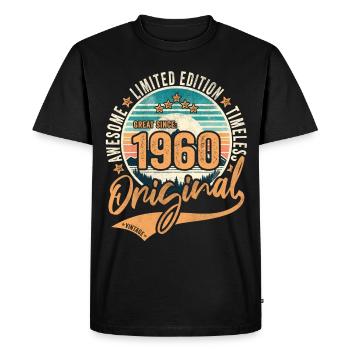 Vintage 1960 64e anniversaire Original 1960 - T-shirt Premium bio Homme - noir - Devant - Nico (187cm)