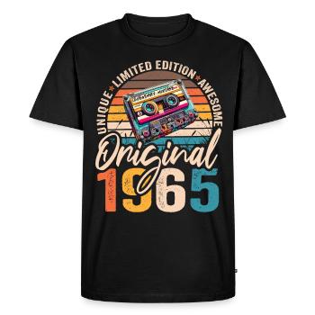 Vintage 1965 59e anniversaire Cassette 1965 - T-shirt Premium bio Homme - noir - Devant - Nico (187cm)