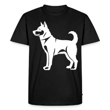 Silhouette de chien husky - T-shirt Premium bio Homme - noir - Devant - Nico (187cm)
