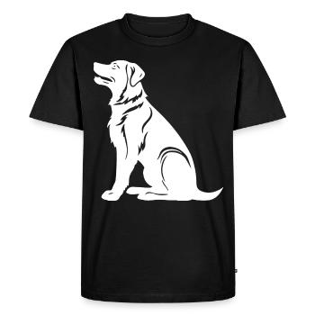 Silhouette de chien Samoyède - T-shirt Premium bio Homme - noir - Devant - Nico (187cm)