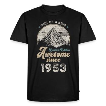1953 Birthday Berge - Men's Premium Organic T-Shirt - black - Front - Nico (187cm)