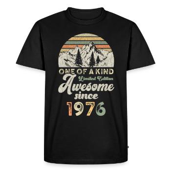 1976 Birthday Berge - Men's Premium Organic T-Shirt - black - Front - Nico (187cm)