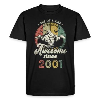 2001 Birthday Berge - Men's Premium Organic T-Shirt - black - Front - Nico (187cm)