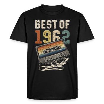 Le meilleur de la cassette d’anniversaire de 1962 - T-shirt Premium bio Homme - noir - Devant - Nico (187cm)