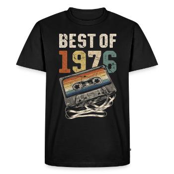 Le meilleur de la cassette d’anniversaire de 1976 - T-shirt Premium bio Homme - noir - Devant - Nico (187cm)