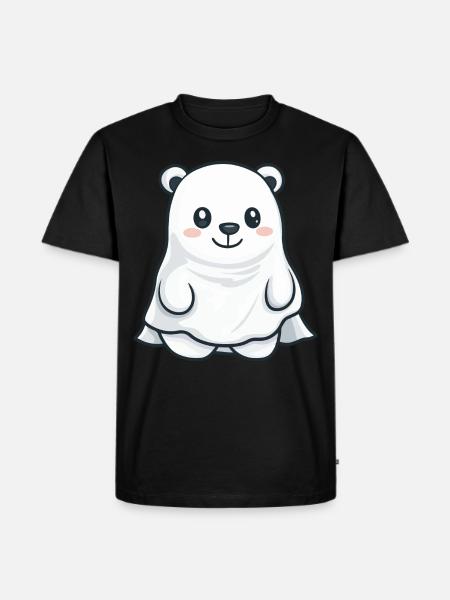 Eisbär Halloween Lustig Geist - Männer Premium Bio T-Shirt - Schwarz
