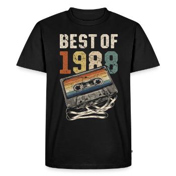 Best Of 1988 Birthday Cassette - Men's Premium Organic T-Shirt - black - Front - Nico (187cm)