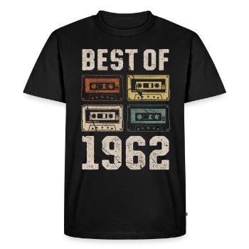 Le meilleur de la cassette d’anniversaire de 1962 - T-shirt Premium bio Homme - noir - Devant - Nico (187cm)