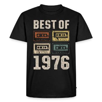 Le meilleur de la cassette d’anniversaire de 1976 - T-shirt Premium bio Homme - noir - Devant - Nico (187cm)