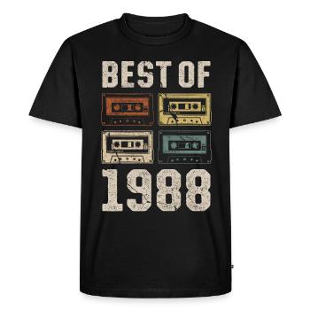 Best Of 1988 Birthday Cassette - Men's Premium Organic T-Shirt - black - Front - Nico (187cm)