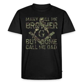 Maçon Maçon Camo Papa franc-maçon - T-shirt Premium bio Homme - noir - Devant - Nico (187cm)