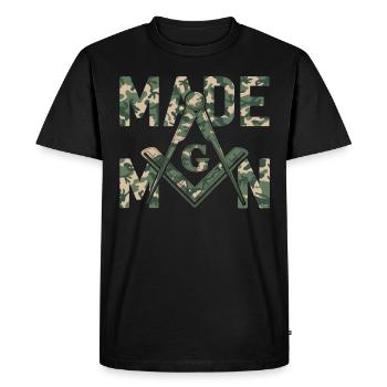 Fait Homme Maçon Maçon Maçon Camo Franc-maçon - T-shirt Premium bio Homme - noir - Devant - Nico (187cm)