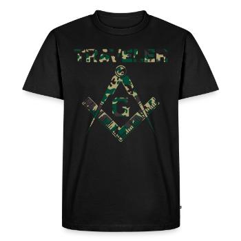 Voyageur Maçon Maçon Maçon Camo Franc-maçon - T-shirt Premium bio Homme - noir - Devant - Nico (187cm)