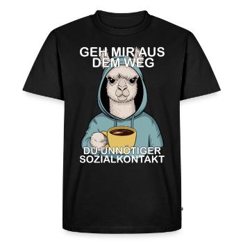 Écarte-toi de mon chemin, contact social inutile - T-shirt Premium bio Homme - noir - Devant - Nico (187cm)