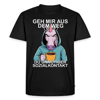 Écarte-toi de mon chemin, contact social inutile - T-shirt Premium bio Homme - noir - Devant - Nico (187cm)