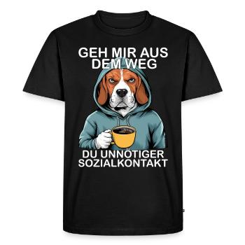 Écarte-toi de mon chemin, contact social inutile - T-shirt Premium bio Homme - noir - Devant - Nico (187cm)