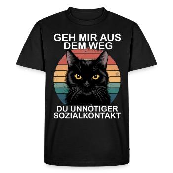 Écarte-toi de mon chemin, contact social inutile - T-shirt Premium bio Homme - noir - Devant - Nico (187cm)