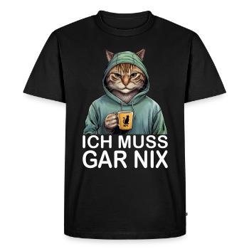 I don't have to do anything funny cat - Men's Premium Organic T-Shirt - black - Front - Nico (187cm)