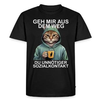 Écarte-toi de mon chemin, contact social inutile - T-shirt Premium bio Homme - noir - Devant - Nico (187cm)
