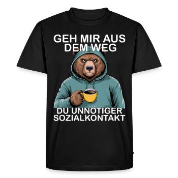 Écarte-toi de mon chemin, contact social inutile - T-shirt Premium bio Homme - noir - Devant - Nico (187cm)