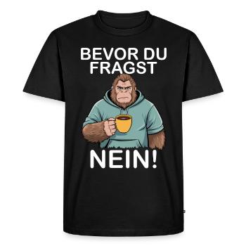 Before you ask No Bigfoot - Men's Premium Organic T-Shirt - black - Front - Nico (187cm)